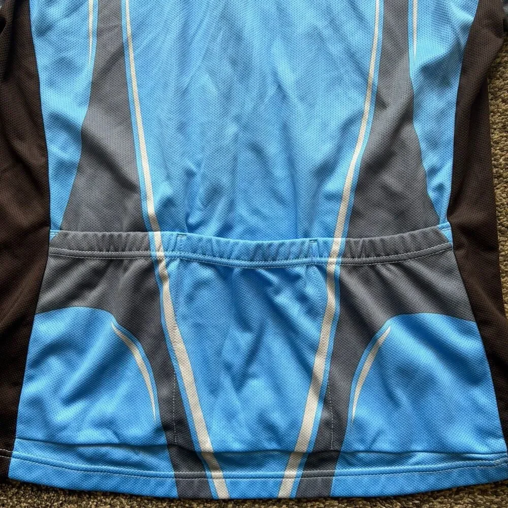 Vtg Y2K Nike Cycling Jersey Large Italy Made Blue Dri-Fit Techwear Gorpcore 2003